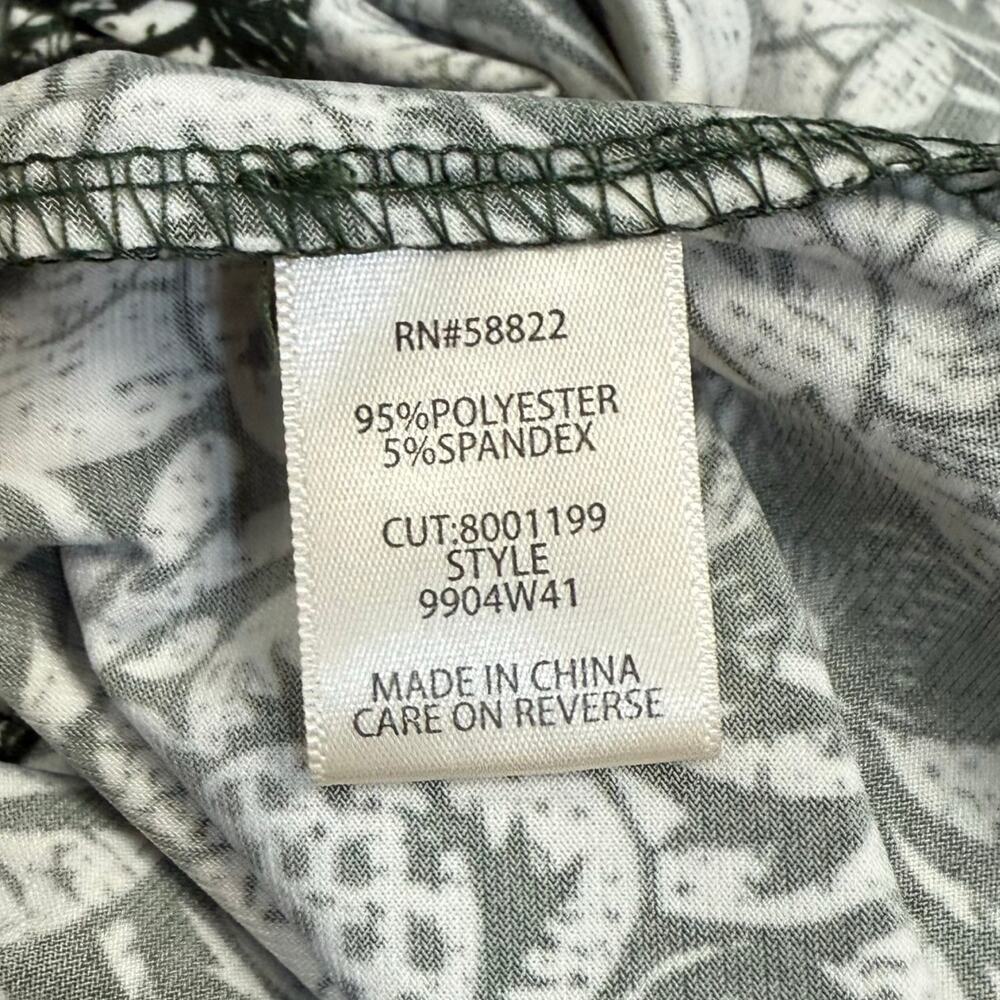 Max Studio Green White Floral Wide Leg Elastic Waist Sleeveless Jumpsuit Size L - Picture 4 of 11